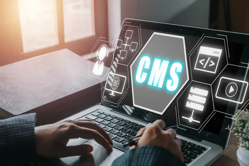WordPress vs Webflow CMS Bild was symbolisch die Webdesign-Trends 2025 und 2026 beschreibt
